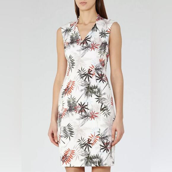 REISS Selena Dress in Palm Print Size 0 - Picture 1 of 9
